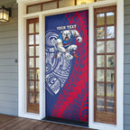 Personalised Western Bulldogs Mascot Door Cover Polynesian Tribal Pattern Bold Bulldog Football