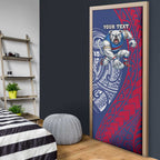 Personalised Western Bulldogs Mascot Door Cover Polynesian Tribal Pattern Bold Bulldog Football