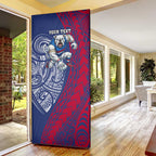 Personalised Western Bulldogs Mascot Door Cover Polynesian Tribal Pattern Bold Bulldog Football