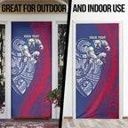 Personalised Western Bulldogs Mascot Door Cover Polynesian Tribal Pattern Bold Bulldog Football