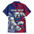 Personalised Western Bulldogs Mascot Family Matching Mermaid Dress and Hawaiian Shirt Polynesian Tribal Pattern Bold Bulldog Football