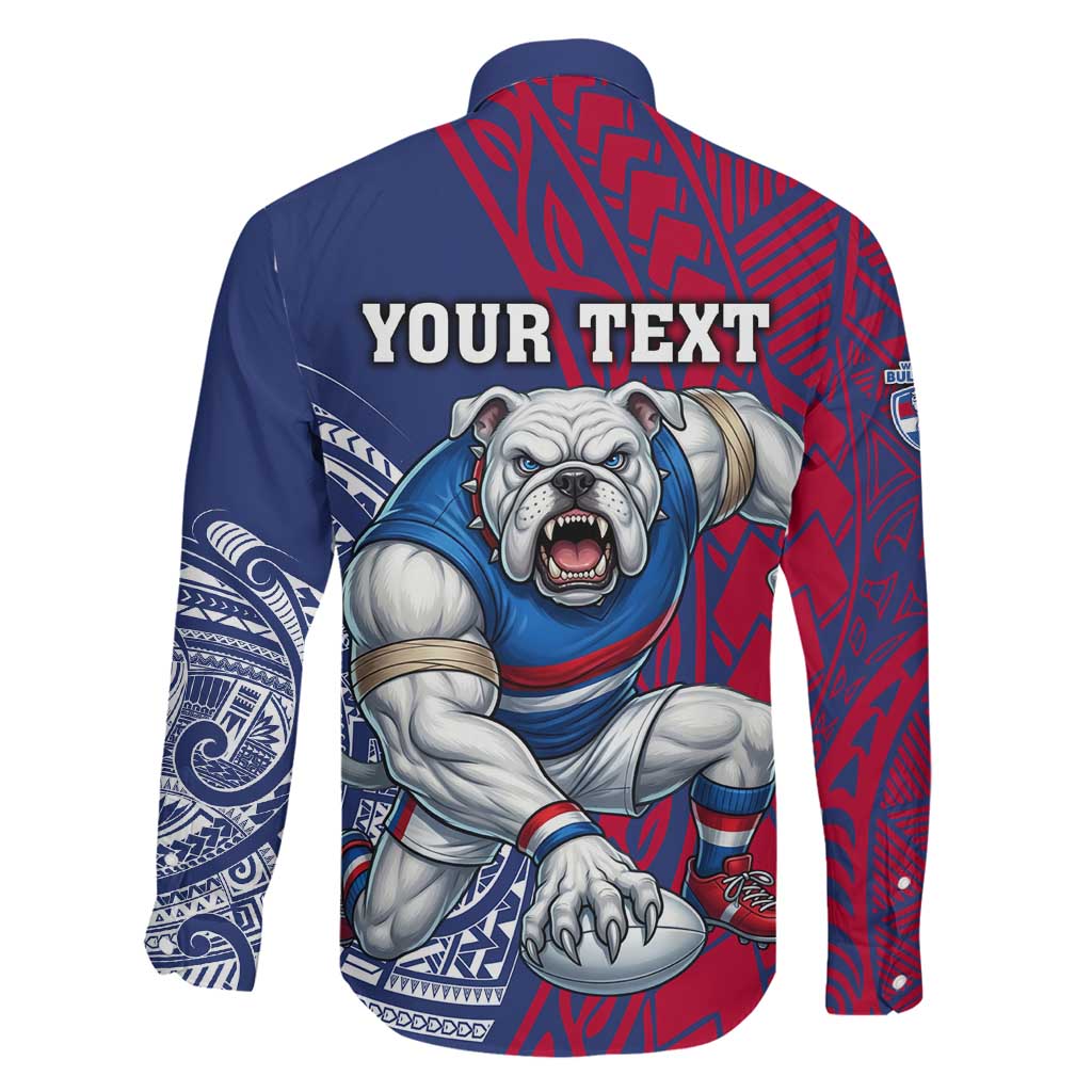 Personalised Western Bulldogs Mascot Family Matching Mermaid Dress and Hawaiian Shirt Polynesian Tribal Pattern Bold Bulldog Football