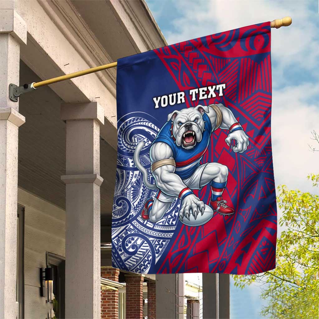 Personalised Western Bulldogs Mascot Garden Flag Polynesian Tribal Pattern Bold Bulldog Football