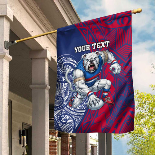 Personalised Western Bulldogs Mascot Garden Flag Polynesian Tribal Pattern Bold Bulldog Football