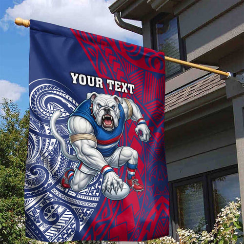 Personalised Western Bulldogs Mascot Garden Flag Polynesian Tribal Pattern Bold Bulldog Football