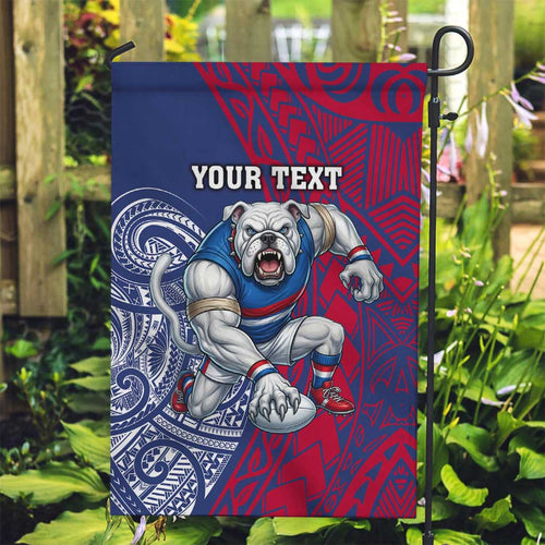 Personalised Western Bulldogs Mascot Garden Flag Polynesian Tribal Pattern Bold Bulldog Football