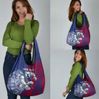 Personalised Western Bulldogs Mascot Grocery Bag Polynesian Tribal Pattern Bold Bulldog Football