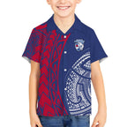 Personalised Western Bulldogs Mascot Hawaiian Shirt Polynesian Tribal Pattern Bold Bulldog Football