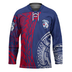 Personalised Western Bulldogs Mascot Hockey Jersey Polynesian Tribal Pattern Bold Bulldog Football
