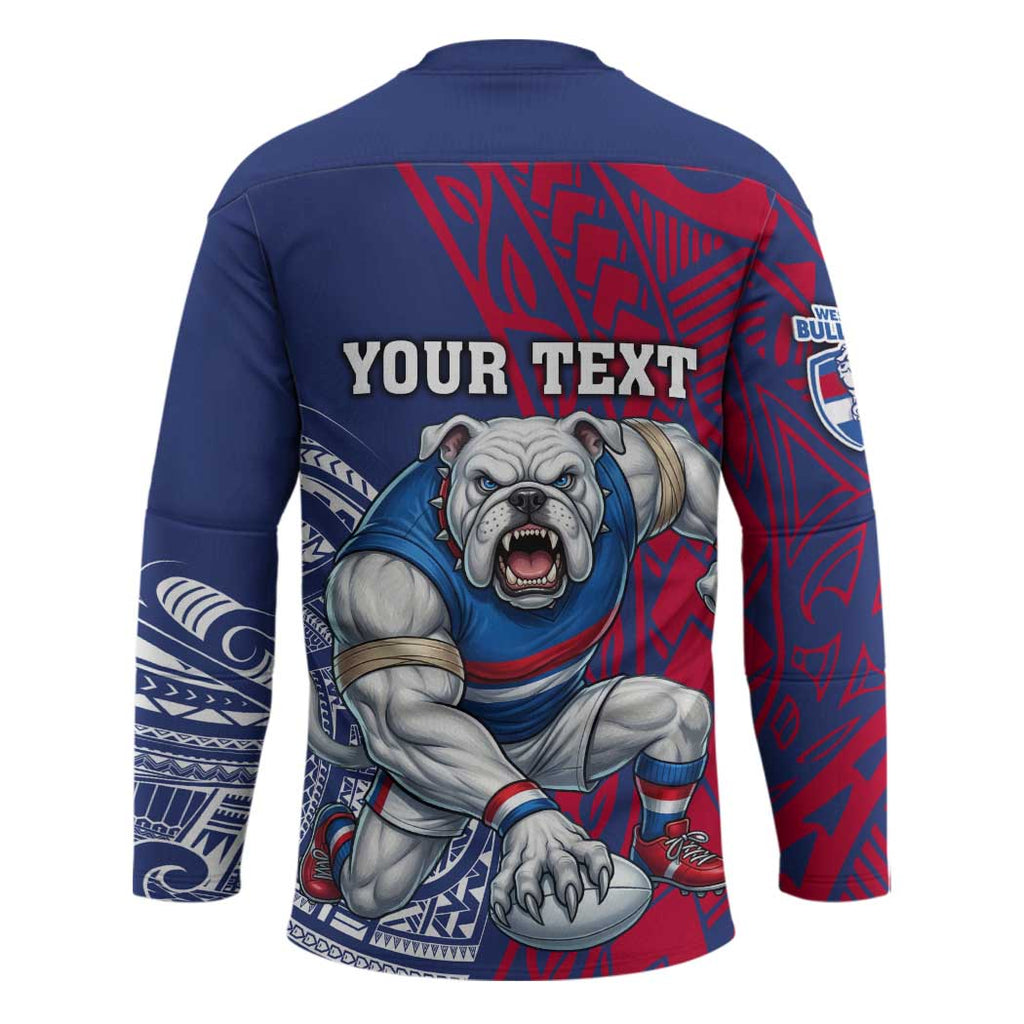 Personalised Western Bulldogs Mascot Hockey Jersey Polynesian Tribal Pattern Bold Bulldog Football