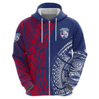 Personalised Western Bulldogs Mascot Hoodie Polynesian Tribal Pattern Bold Bulldog Football