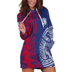 Personalised Western Bulldogs Mascot Hoodie Dress Polynesian Tribal Pattern Bold Bulldog Football