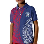 Personalised Western Bulldogs Mascot Kid Polo Shirt Polynesian Tribal Pattern Bold Bulldog Football
