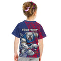 Personalised Western Bulldogs Mascot Kid T Shirt Polynesian Tribal Pattern Bold Bulldog Football