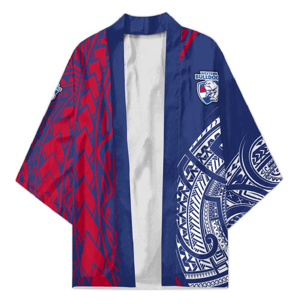 Personalised Western Bulldogs Mascot Kimono Polynesian Tribal Pattern Bold Bulldog Football