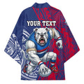 Personalised Western Bulldogs Mascot Kimono Polynesian Tribal Pattern Bold Bulldog Football