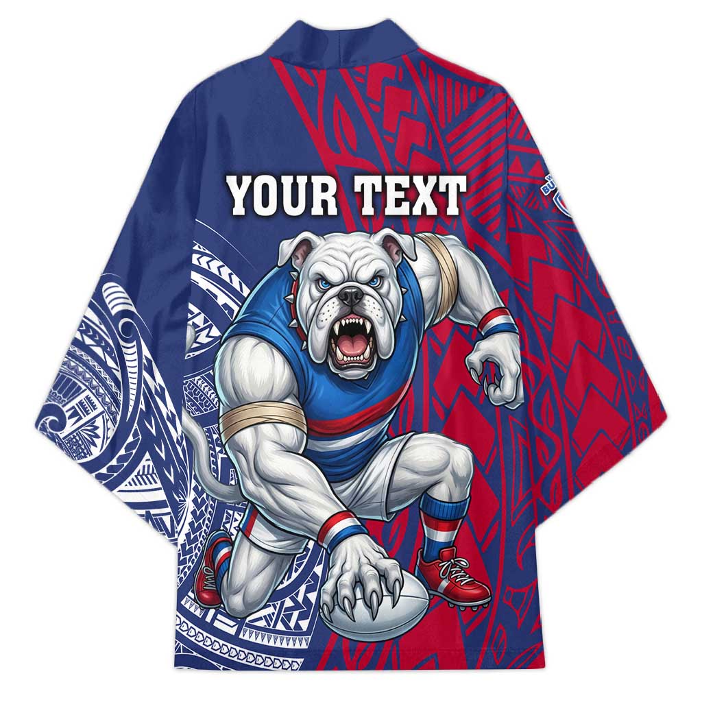 Personalised Western Bulldogs Mascot Kimono Polynesian Tribal Pattern Bold Bulldog Football