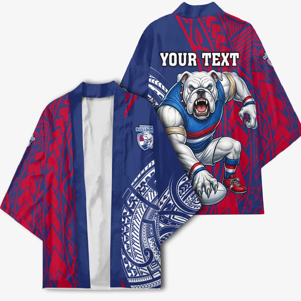 Personalised Western Bulldogs Mascot Kimono Polynesian Tribal Pattern Bold Bulldog Football
