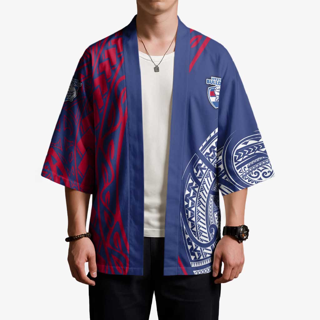 Personalised Western Bulldogs Mascot Kimono Polynesian Tribal Pattern Bold Bulldog Football