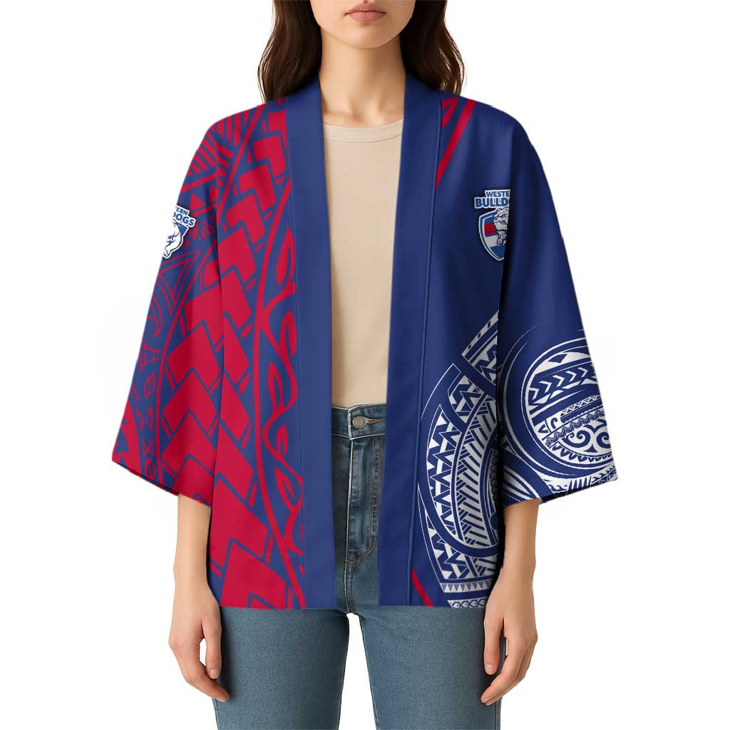 Personalised Western Bulldogs Mascot Kimono Polynesian Tribal Pattern Bold Bulldog Football