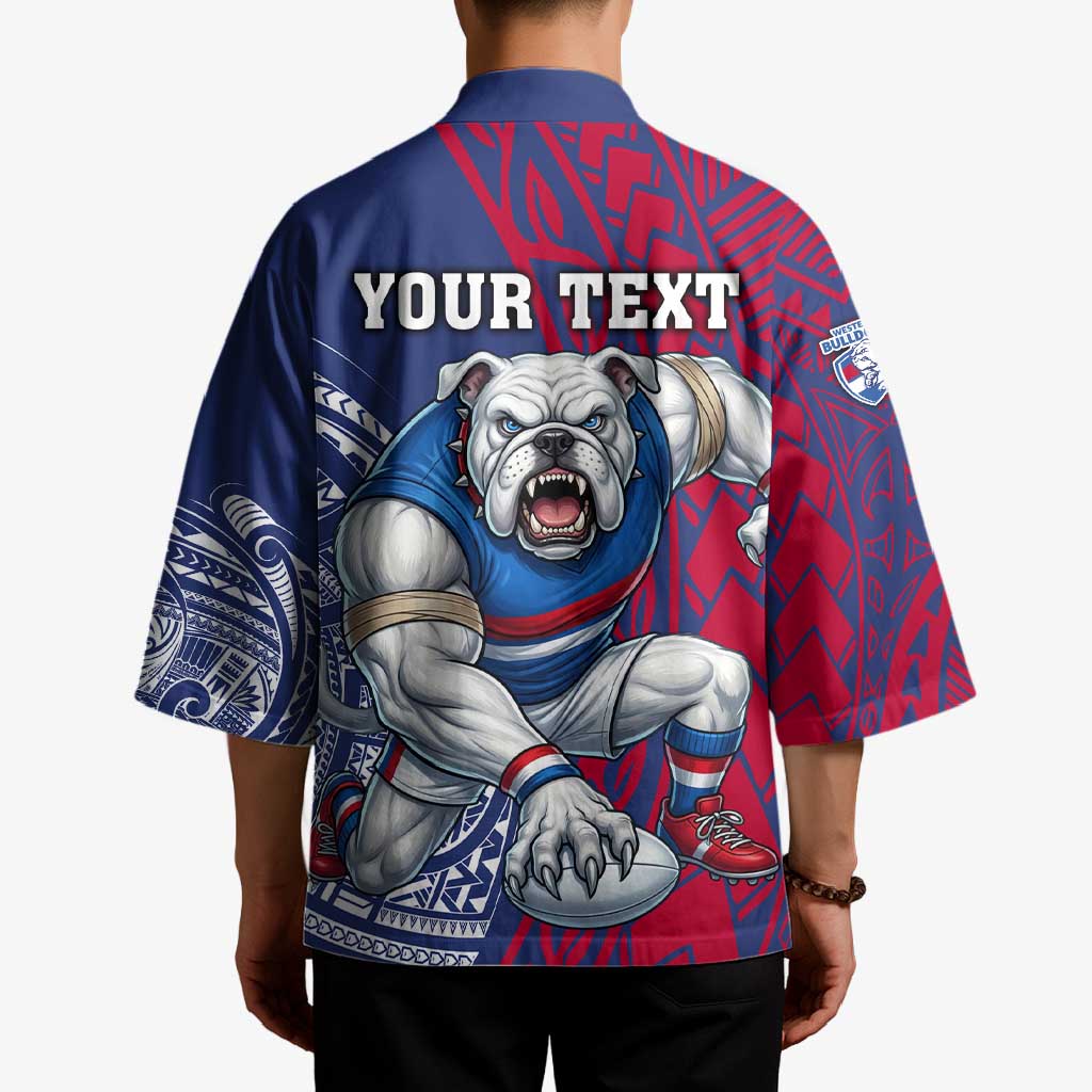 Personalised Western Bulldogs Mascot Kimono Polynesian Tribal Pattern Bold Bulldog Football