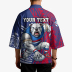 Personalised Western Bulldogs Mascot Kimono Polynesian Tribal Pattern Bold Bulldog Football