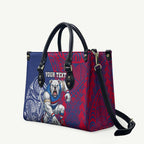 Personalised Western Bulldogs Mascot Leather Bag Polynesian Tribal Pattern Bold Bulldog Football