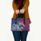Personalised Western Bulldogs Mascot Leather Bag Polynesian Tribal Pattern Bold Bulldog Football