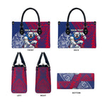 Personalised Western Bulldogs Mascot Leather Bag Polynesian Tribal Pattern Bold Bulldog Football