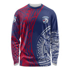 Personalised Western Bulldogs Mascot Long Sleeve Shirt Polynesian Tribal Pattern Bold Bulldog Football