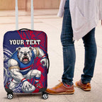 Personalised Western Bulldogs Mascot Luggage Cover Polynesian Tribal Pattern Bold Bulldog Football