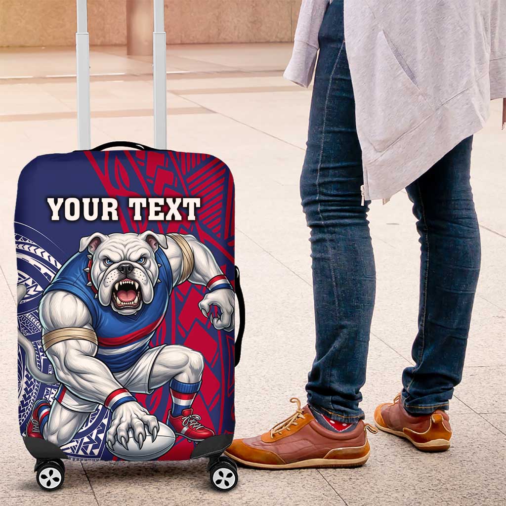 Personalised Western Bulldogs Mascot Luggage Cover Polynesian Tribal Pattern Bold Bulldog Football