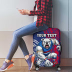 Personalised Western Bulldogs Mascot Luggage Cover Polynesian Tribal Pattern Bold Bulldog Football