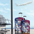 Personalised Western Bulldogs Mascot Luggage Cover Polynesian Tribal Pattern Bold Bulldog Football
