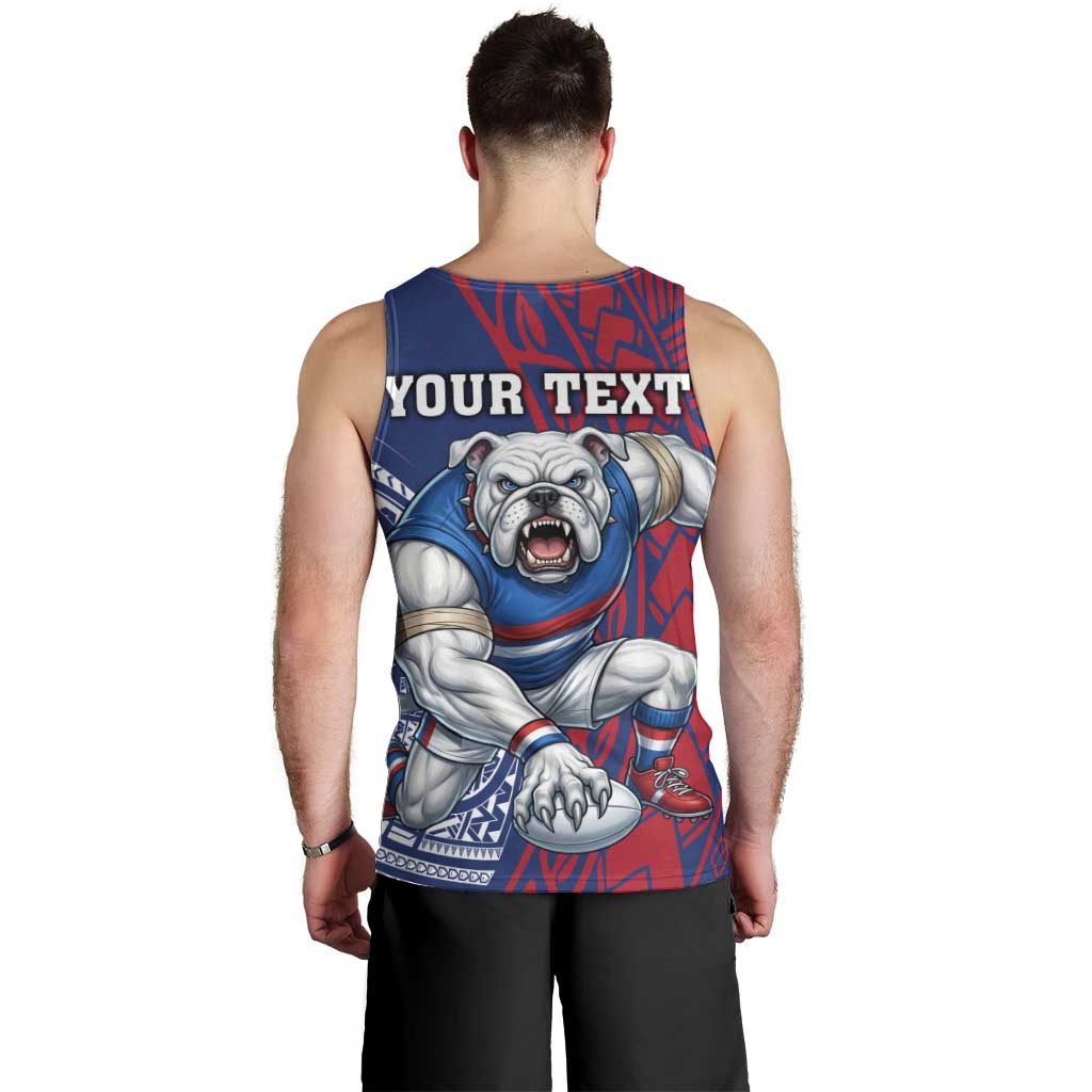 Personalised Western Bulldogs Mascot Men Tank Top Polynesian Tribal Pattern Bold Bulldog Football