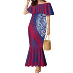Personalised Western Bulldogs Mascot Mermaid Dress Polynesian Tribal Pattern Bold Bulldog Football