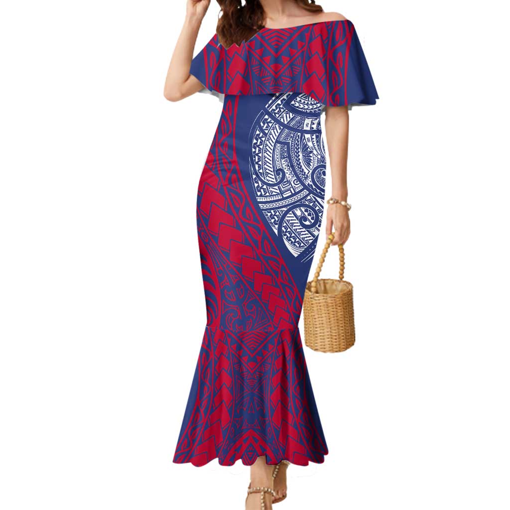 Personalised Western Bulldogs Mascot Mermaid Dress Polynesian Tribal Pattern Bold Bulldog Football