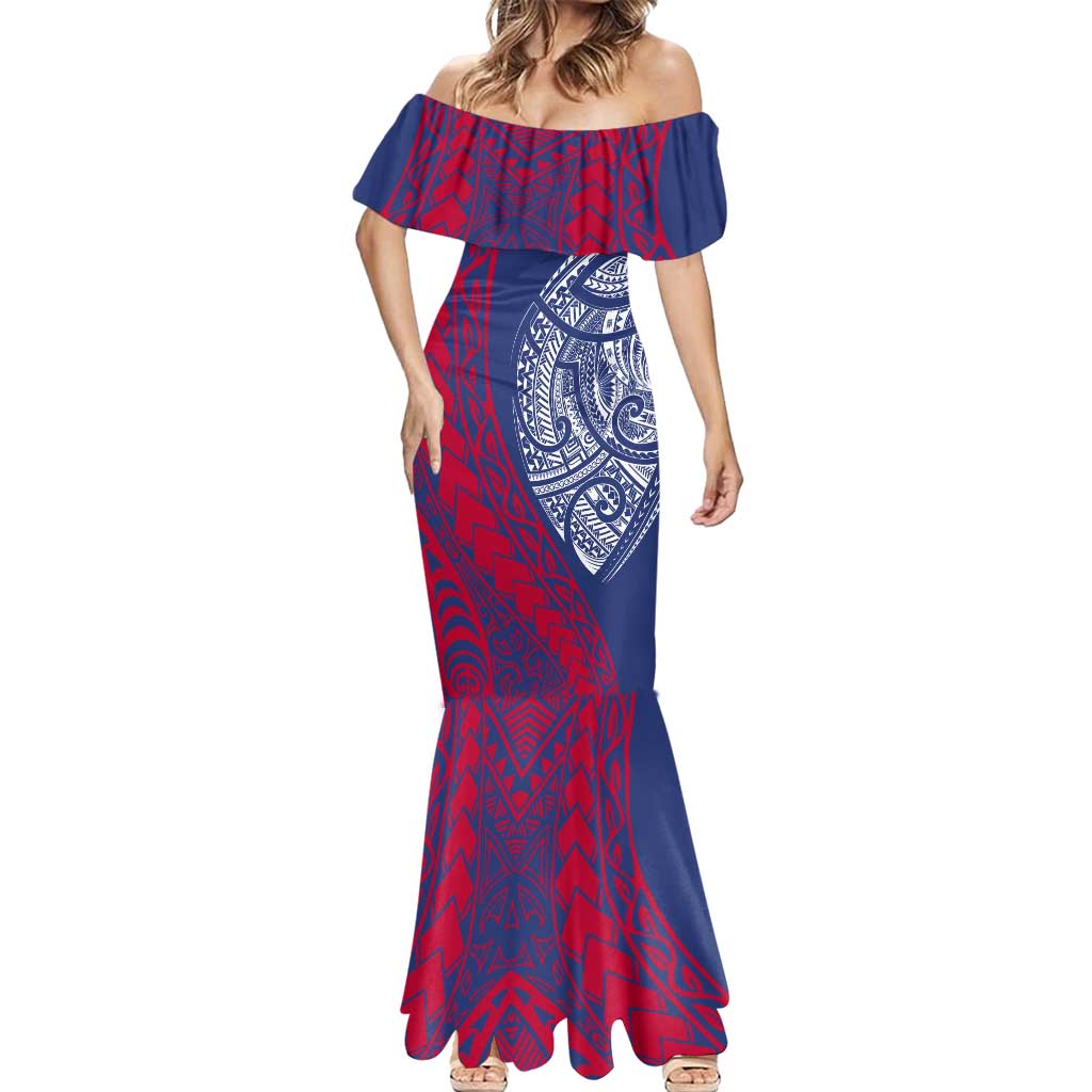 Personalised Western Bulldogs Mascot Mermaid Dress Polynesian Tribal Pattern Bold Bulldog Football