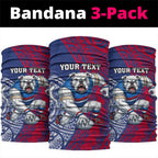 Personalised Western Bulldogs Mascot Neck Gaiter Polynesian Tribal Pattern Bold Bulldog Football