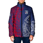 Personalised Western Bulldogs Mascot Padded Jacket Polynesian Tribal Pattern Bold Bulldog Football