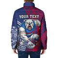 Personalised Western Bulldogs Mascot Padded Jacket Polynesian Tribal Pattern Bold Bulldog Football