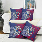 Personalised Western Bulldogs Mascot Pillow Cover Polynesian Tribal Pattern Bold Bulldog Football