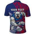 Personalised Western Bulldogs Mascot Polo Shirt Polynesian Tribal Pattern Bold Bulldog Football