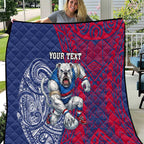 Personalised Western Bulldogs Mascot Quilt Polynesian Tribal Pattern Bold Bulldog Football