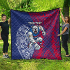Personalised Western Bulldogs Mascot Quilt Polynesian Tribal Pattern Bold Bulldog Football