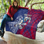 Personalised Western Bulldogs Mascot Quilt Polynesian Tribal Pattern Bold Bulldog Football
