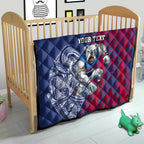 Personalised Western Bulldogs Mascot Quilt Polynesian Tribal Pattern Bold Bulldog Football