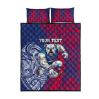 Personalised Western Bulldogs Mascot Quilt Bed Set Polynesian Tribal Pattern Bold Bulldog Football