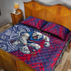 Personalised Western Bulldogs Mascot Quilt Bed Set Polynesian Tribal Pattern Bold Bulldog Football