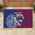 Personalised Western Bulldogs Mascot Rubber Doormat Polynesian Tribal Pattern Bold Bulldog Football